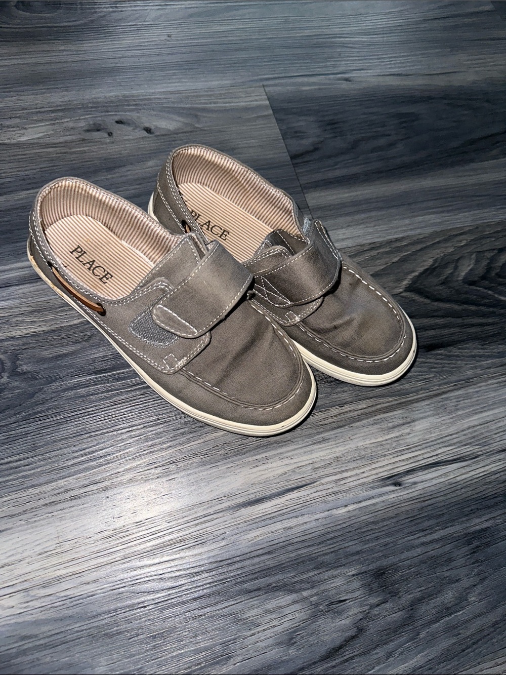 Place Taupe Canvas Hook-and-Loop Slip-On Shoes